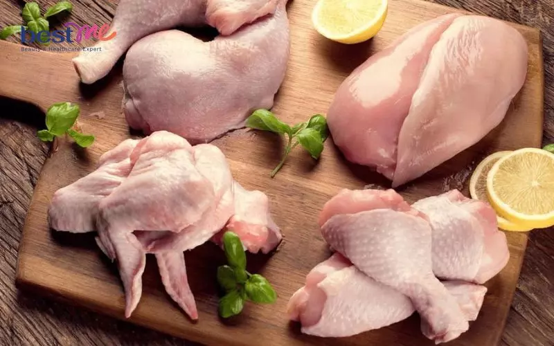 Các phần thịt gà khác nhau sẽ chứa hàm lượng chất đạm khác nhau