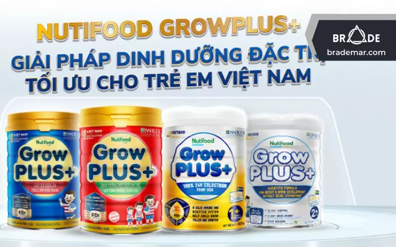 Danh mục sản phẩm của Nutifood bao gồm GrowPlus+
