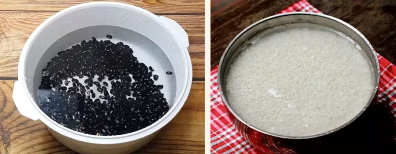 Cách nấu chè nếp đậu đen: Sơ chế nguyên liệu