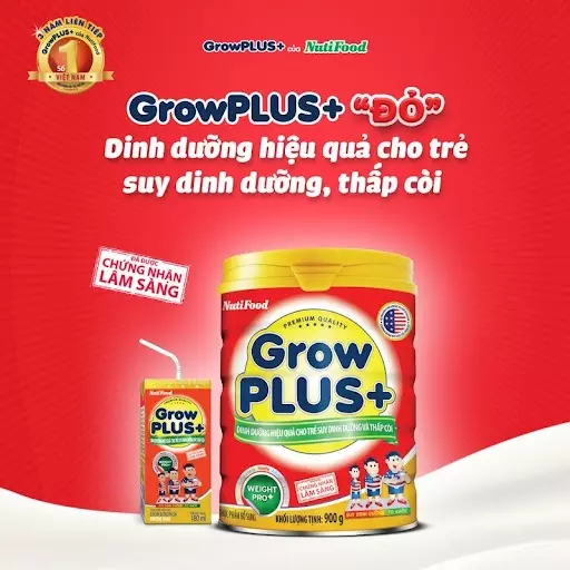 Sữa Grow Plus đỏ của Nutifood dành cho trẻ trên 1 tuổi