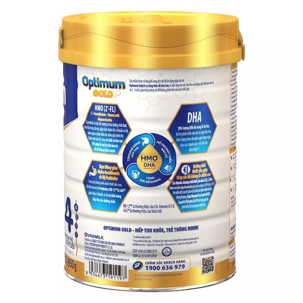Thành phần và ưu điểm nổi bật của sữa Vinamilk Optimum Gold 4