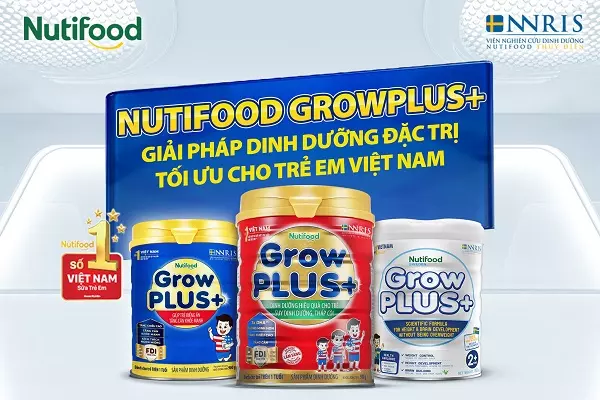 Sữa bột pha sẵn Nuti Grow Plus màu xanh hộp 180ml
