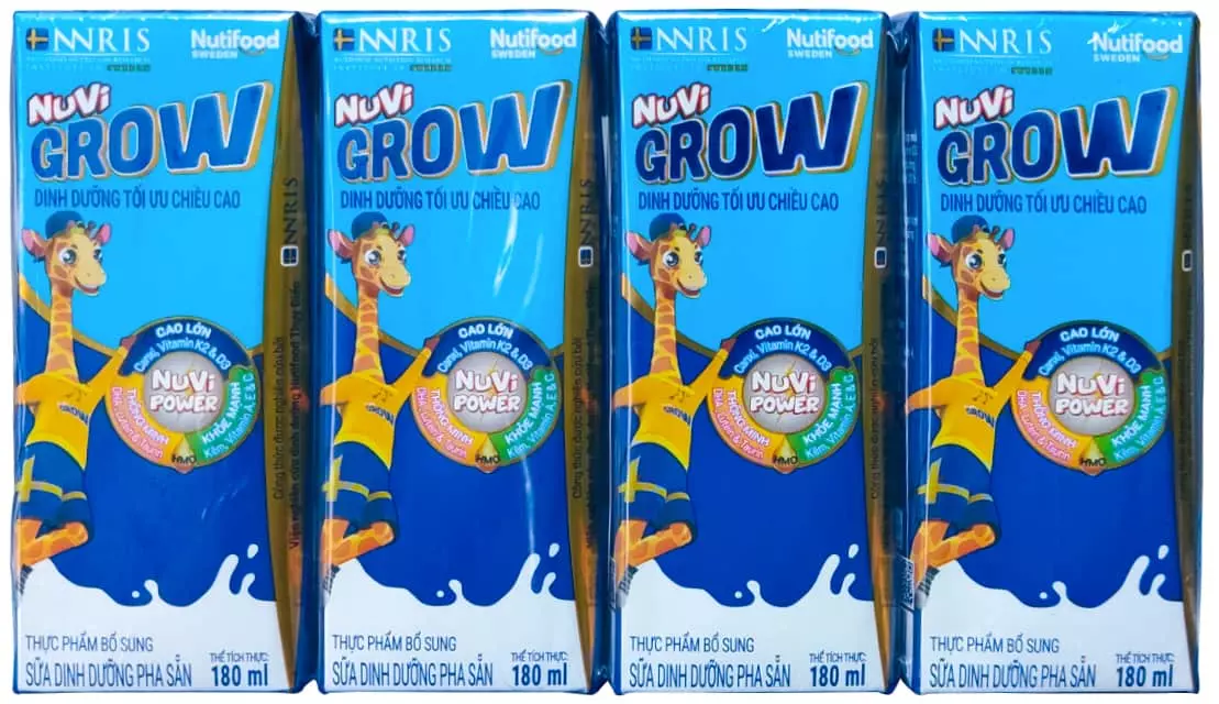 Sữa bột pha sẵn Nuvi Grow tăng chiều cao hộp 180ml