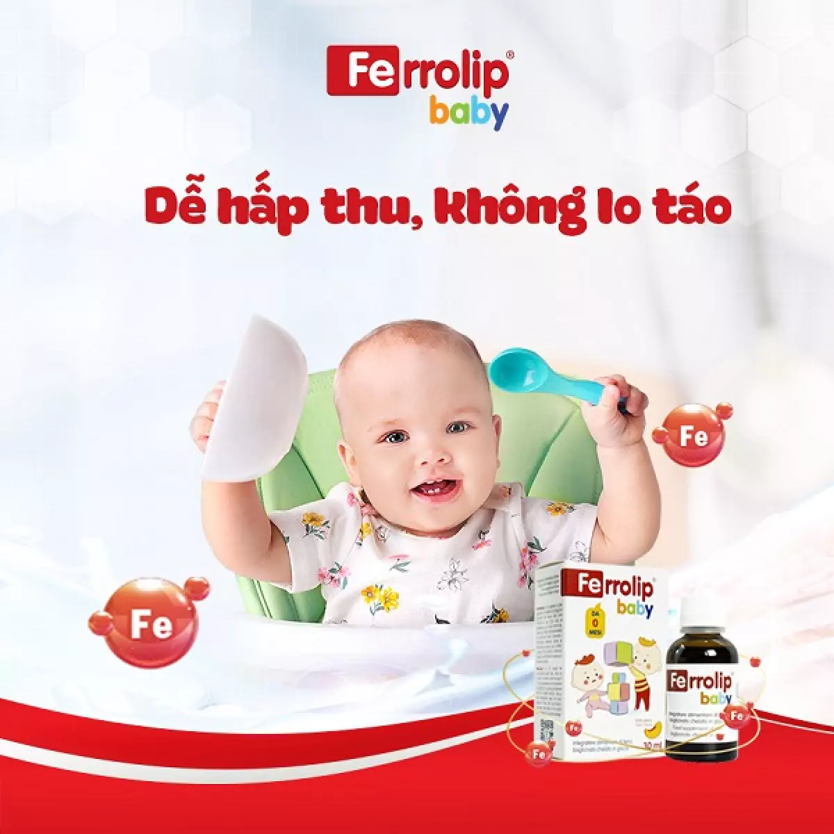 Sắt Ferrolip Baby - Sắt hữu cơ cho trẻ sơ sinh tốt nhất hiện nay