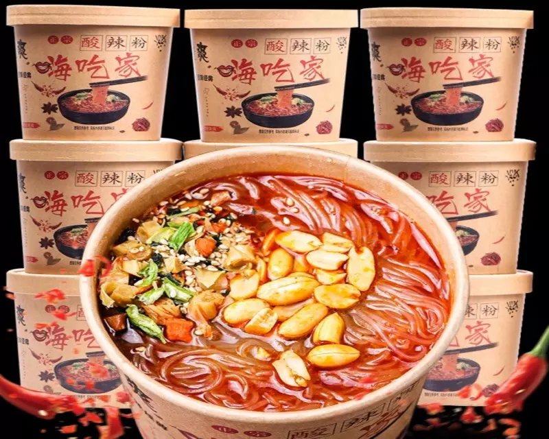 Miến Trùng Khánh đóng hộp với công thức ớt độc quyền "cay xé lưỡi", phù hợp với tín đồ thích vị chua cay