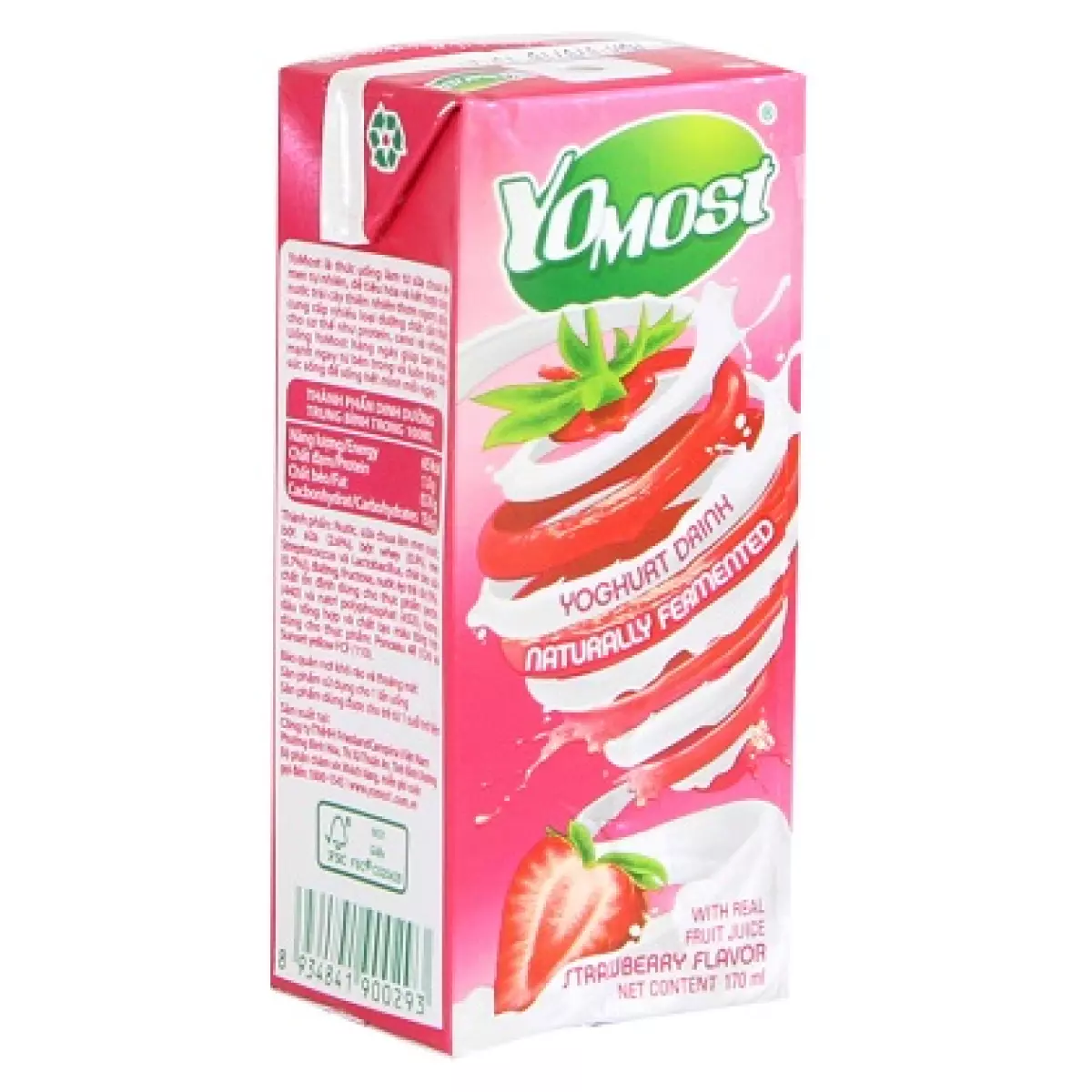 sữa chua uống Yomost vị dâu hộp 170ml