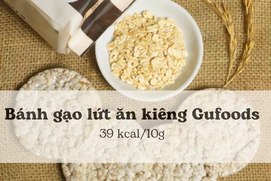 Bánh gạo lứt ăn kiêng Gufoods không chứa lượng đường và chất béo bão hòa.