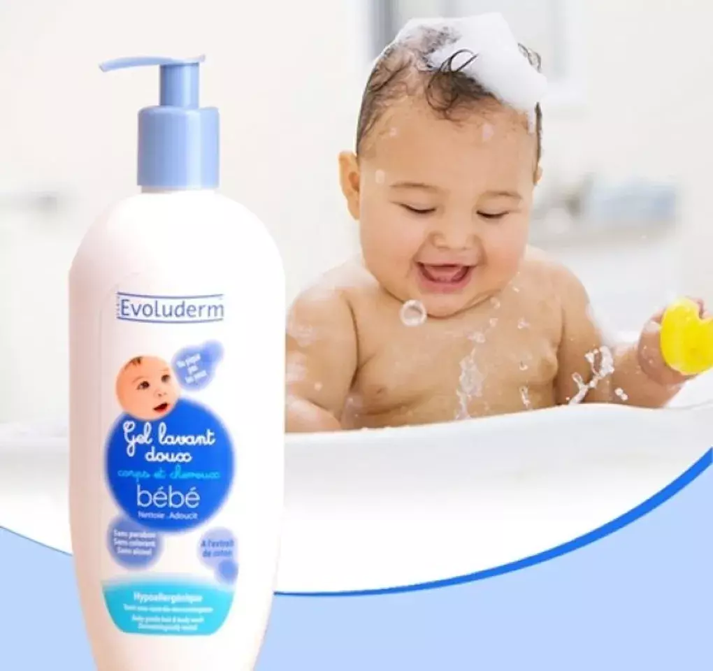 Evoluderm Gel Lavant doux Bébé là sữa tắm gội dành cho bé, an toàn đối với sức khỏe và làn da nhạy cảm của bé