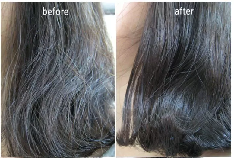 Tình trạng tóc trước và sau khi sử dụng dầu dưỡng tóc