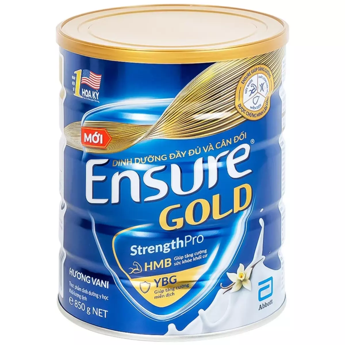 Sữa Abbott Ensure Gold StrengthPro hương Vani phục hồi và tăng cường sức khỏe (850g)