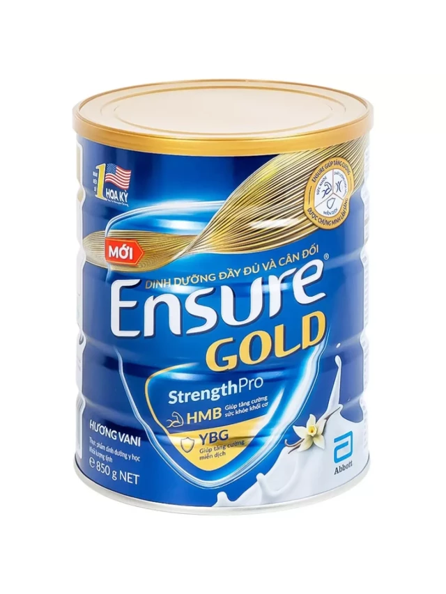   Sữa bột Ensure Gold StrengthPro Abbott hương vani tăng cường sức khỏe khối cơ, tăng miễn dịch
